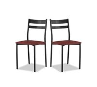 ASTIMESA Chaise de Cuisine en métal avec Dossier Ouvert, Bordeaux, 55 cm x 45 cm x 40 cm