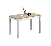 ASTIMESA Fija Table de Cuisine, métal, chêne Raw, 100 x 60 cm