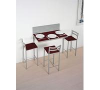 ASTIMESA Mur Table de Cuisine, métal, Bordeaux, 90 x 50 cm ou 90 x 30 cm