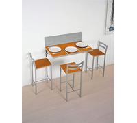 ASTIMESA Mur Table de Cuisine, métal, Orange, 90 x 50 cm ou 90 x 30 cm