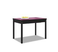 ASTIMESA - Table de Cuisine Extensible - Structure Noire avec Couvercle - Couleur Berengena - Idéale pour Les Petits espaces - Dimensions : 90 x 50 cm - Extensible : 140 x 50 cm