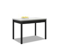 ASTIMESA - Table de Cuisine Extensible - Structure Noire avec Couvercle stratifié - Couleur Blanche - Idéale pour Les Petits espaces - Dimensions : 90 x 50 cm - Extensible : 140 x 50 cm
