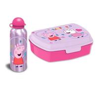 Peppa-Pig Boîte à sandwich avec bouteille d'eau en aluminium de 500 ml, récipient de préparation des repas et bouteille pour enfants garçons de 3 ans et plus