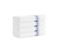 Aston & Arden Aegean Lot de 4 essuie-Mains ombrés surdimensionnés, Ultra Doux, épais et absorbants, 100% Coton Turc filé à l'anneau pour Spa, hôtel 600 g/m², 45,7 x 81,3 cm, Bleu Cristal