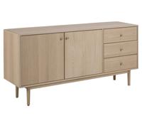 Aston Buffet avec 2 portes et 3 tiroirs, finition chêne, huilé, blanc.