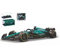 BBurago Modèle 1:43 Aston Martin AMR23 #14 Alonso – Figurine pilote avec casque, vitrine