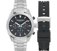 Aston Martin Men's Amr Bond Street Analogue Quartz Watch Noir/Argent 45mm Male