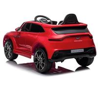Aston Martin Voiture électrique pour enfants 12 V, rouge, 1 à 4 ans, siège cuir, roues en caoutchouc, RC parents