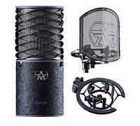 Aston Microphones Origin Black Bundle Microphone Cardioïde Ideal Performance à Condensateur et Large Membrane - Inclut le Filtre Anti-Pop et le Kit de Montage Antichoc Swiftshielld
