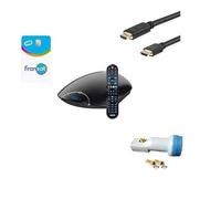 ASTON Récepteur TV satellite HD CONNECT + Carte Viacess Fransat PC6 + Câble HDMI+LNB HD ME