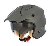 Astone Helmets - Casque de moto MINI CROSS monocolor - Casque jet au look enduro - Casque de moto look cross - casque de ville compact - matt brown M