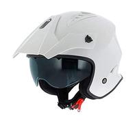 Astone Helmets - Casque de moto MINI CROSS monocolor - Casque jet au look enduro - Casque de moto look cross - casque de ville compact - gloss white