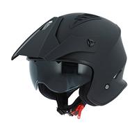 Astone Helmets - Casque de moto MINI CROSS monocolor - Casque jet au look enduro - Casque de moto look cross - casque de ville compact - matt black L