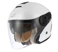 Astone Helmets - Casque jet DJ10-2 monocolor - Casque jet à écran long - Casque jet moderne en polycarbonate - pearl white/black M