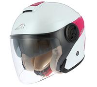 Astone Helmets - Casque jet DJ10 - 2 monocolor- Casque jet à écran long - Casque jet moderne en polycarbonate - white/pink