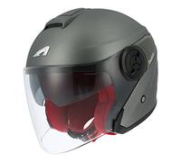 Astone Helmets - Casque jet DJ10 - 2 monocolor - Casque jet à écran long - Casque jet moderne en polycarbonate - Matt Titanium Grey