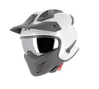 Astone Helmets - Elektron - Casque de moto jet - Casque jet 4 en 1 - Casque jet homologué - Coque en polycarbonate - Pearl white S