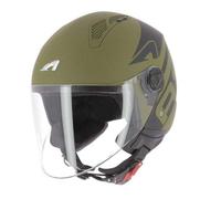 Astone Helmets - MINIJET Graphic LINK - Casque jet - Casque jet urbain - Casque moto et scooter compact - Coque en polycarbonate - khaki M