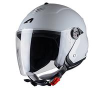 Astone Helmets - MINIJET S monocolor - Casque jet - Casque jet usage urbain - Casque compact - Coque en polycarbonate - Light Grey Gloss M