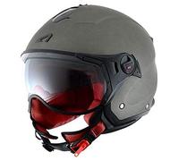 Astone Helmets - MINIJET S SPORT monocolor - Casque jet compact - Casque de moto look sport - Casque de scooter mixte - Casque en polycarbonate - Matt titanium M