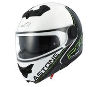 Astone Helmets - RT800 graphic exclusive LINETEK - Casque de moto modulable - Casque de moto 2 en 1 - Casque polyvalent route et ville - Casque en polycarbonate - green/white XS