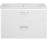 Astor ensemble de meubles de salle de bains 80 cm avec lavabo, blanc brillant