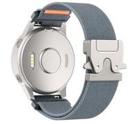 Astorgos 18mm Bracelet en Nylon Élastique Compatible Garmin Venu 3S/4 41mm/2S/Forerunner 265S/255S/Vivoactive 4S/Vivomove 3S, Bracelet à Boucle Parachute pour Hommes et Femmes, Argent/Bleu-Gris