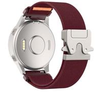 Astorgos 18mm Bracelet en Nylon Élastique pour Garmin Venu 3S/4 41mm/2S/Forerunner 265S/255S/Vivoactive 4S/Vivomove 3S, Bracelet de Montre à Boucle Parachute pour Hommes et Femmes, Argent/Rouge Foncé