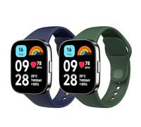 Astorgos 2 Pack Bracelet de Montre Compatible avec Xiaomi Redmi Watch 3 Active Uniquement, Bracelet de Sport de Remplacement en TPU pour Homme Femme, Noir+Blanc