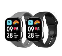 Astorgos 2 Pack Bracelet de Montre Compatible avec Xiaomi Redmi Watch 3 Active Uniquement, Bracelet de Sport de Remplacement en TPU pour Homme Femme, Noir+Blanc