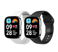 Astorgos 2 Pack Bracelet de Montre Compatible avec Xiaomi Redmi Watch 3 Active Uniquement, Bracelet de Sport de Remplacement en TPU pour Homme Femme, Noir+Blanc