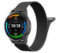 Astorgos 20mm Bracelet en Acier Inoxydable Compatible avec Garmin vivoactive 6/5/3, Forerunner 570 42mm/55/245/645, Garmin Venu, Bracelet en Métal Maillé avec Fermoir Magnétique, Noir