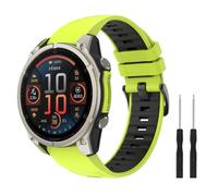 Astorgos 22 mm QuickFit Bracelet de Sport pour Garmin Fenix 8/E 47 mm/Fenix 7/7 Pro/Fenix 6/6 Pro/Fenix 5/5 Plus/Forerunner 935 945 955 965, Bracelet de Remplacement Respirant, Noirs/Vert Citron Gris