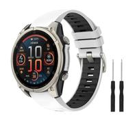 Astorgos 22 mm QuickFit Bracelet de Sport pour Garmin Fenix 8/E 47 mm/Fenix 7/7 Pro/Fenix 6/6 Pro/Fenix 5/5 Plus/Forerunner 935 945 955 965, Bracelet de Remplacement Respirant, Bouton en Titane/Blanc