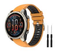 Astorgos 22 mm QuickFit Bracelet de Sport pour Garmin Fenix 8/E 47 mm/Fenix 7/7 Pro/Fenix 6/6 Pro/Fenix 5/5 Plus/Forerunner 935 945 955 965, Bracelet de Remplacement Respirant, Titane Orange/Noire