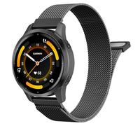 Astorgos 22mm Bracelet en Acier Inoxydable Compatible avec Garmin Vivoactive 4/Venu 4 45mm/3/2, Forerunner 970/255/570 47 mm, Fenix 8 47mm, Bracelet en Métal Maillé avec Fermoir Magnétique, Noir