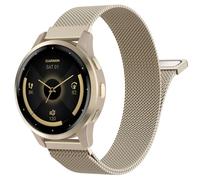 Astorgos 22mm Bracelet en Métal Compatible avec Garmin Vivoactive 4/Venu 4 45mm/3/2, Forerunner 970/255/570 47 mm, Fenix 8 47mm, Bracelet en Acier Inoxydable Maillé avec Fermoir Magnétique,ChampagneOr