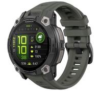 Astorgos 22mm Rubber Sport Replacement Strap Compatible with Garmin Instinct 3 Solar 45mm/Instinct 3 Amoled 45mm, Waterproof Watch Band Breathable Lightweight Strap Wristband, Vert Armée
