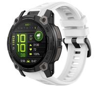 Astorgos 22mm Rubber Sport Replacement Strap Compatible with Garmin Instinct 3 Solar 45mm/Instinct 3 Amoled 45mm, Waterproof Watch Band Breathable Lightweight Strap Wristband, Blanc