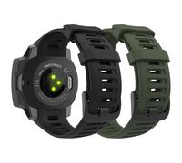 Astorgos 2pack Bracelet de Montre Sportive Compatible avec Garmin Instinct Esports/Solar/Tactical/Tide Military Watch/Instinct 2 Sports GPS, Bracelet de Remplacement Souple, Noire+ Vert Armée