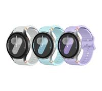 Astorgos 3 Pack Bracelets de Sport Compatible avec Samsung Galaxy Watch 7 FE 6 5 4 40mm 44mm, Bracelet en Silicone Souple pour Galaxy Watch 6 4 Classic 43mm 47mm/5 Pro 45mm Femmes Hommes, BC/GC/PV