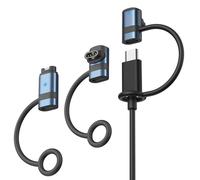 Astorgos Adaptateur Chargeur Type-C 3Pack, Connecteur Câble Recharge pour Garmin Fenix 8/7/6, Vivoactive 6/5/4, Venu 4/3/2, Forerunner 970/570/965/955/265/255/165/55, Instinct 3/2/1, Epix, Bleu-Gris