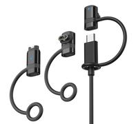 Astorgos Adaptateur Chargeur Type-C 3Pack, Connecteur Câble Recharge pour Garmin Fenix 8/7/6, Vivoactive 6/5/4, Venu 4/3/2, Forerunner 970/570/965/955/265/255/165/55, Instinct 3/2/1, Epix, Noir