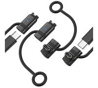 Astorgos Adaptateur Chargeur Type-C 4Pack, Connecteur Câble Recharge pour Garmin Fenix 8/7/6, Vivoactive 6/5/4, Venu 4/3/2, Forerunner 970/570/965/955/265/255/165/55, Instinct 3/2/1, Noir