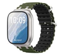 Astorgos Bicolor Ocean Bracelet Compatible avec Apple Watch Ultra 3/2/1 49mm,S11/S10 46mm,9/8/7 45mm,SE3/SE2/SE/6/5/4 44mm,3/2/1 42mm, Connecteur Métallique Bracelet Montre Sport Respirant,At+VertNr