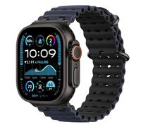 Astorgos Bicolor Ocean Bracelet pour Apple Watch Ultra 3/2/1 49mm, S11/S10 46mm, 9/8/7 45mm, SE3/SE2/SE/6/5/4 44mm, 3/2/1 42mm, Connecteur Métallique Bracelet de Montre Sport Respirant,N/BleuMarine&Nr