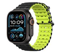 Astorgos Bicolor Ocean Bracelet pour Apple Watch Ultra 3/2/1 49mm, S11/S10 46mm, 9/8/7 45mm, SE3/SE2/SE/6/5/4 44mm, 3/2/1 42mm, Connecteur Métallique Bracelet de Montre Sport Respirant,Nr+CtVert