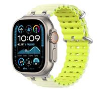 Astorgos Bicolor Ocean Bracelet pour Apple Watch Ultra 3/2/1 49mm, S11/S10 46mm, 9/8/7 45mm, SE3/SE2/SE/6/5/4 44mm, 3/2/1 42mm, Connecteur Métallique Bracelet de Montre Sport Respirant,At+VertLT
