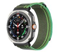 Astorgos Boucle Sport Nylon Compatible avec Bracelet Samsung Galaxy Watch Ultra 47mm (2025/2024) pour Hommes Femmes, Bracelet de Remplacement Réglable en Tissu, Vert foncé