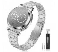 Astorgos Bracelet de Montre en Acier Inoxydable Compatible avec Garmin Lily 2/Lily 2 Active, Bracelet Sport en Métal Léger et Ajustable à Dégagement Rapide pour Hommes et Femmes, Argent
